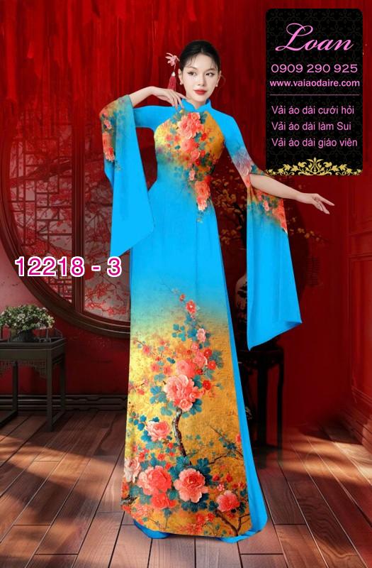 Vải áo dài in hoa 3D