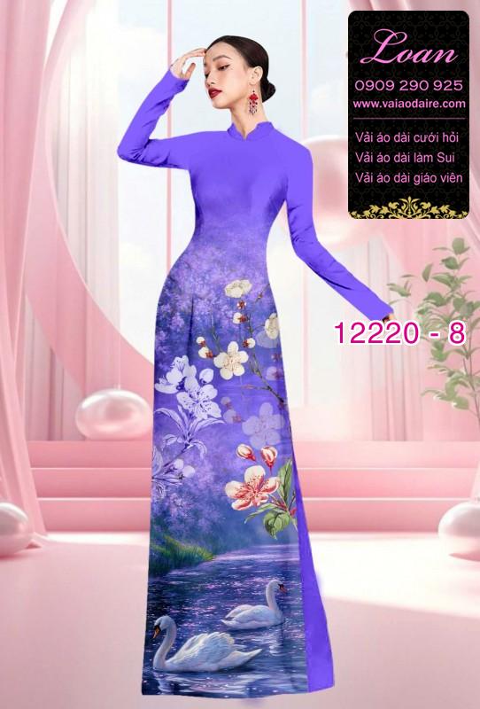 Vải áo dài in hoa 3D Vải áo dài in hoa 3D
