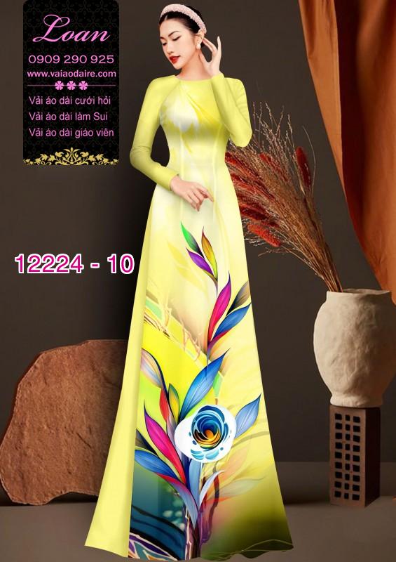 Vải áo dài in hoa 3D Vải áo dài in hoa 3D
