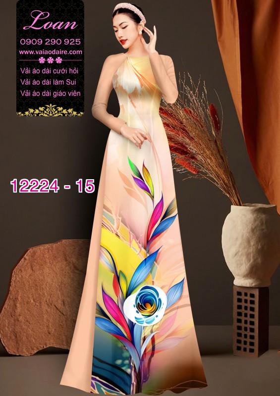 Vải áo dài in hoa 3D Vải áo dài in hoa 3D