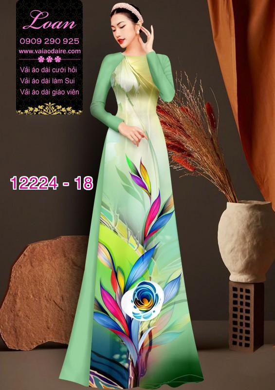 Vải áo dài in hoa 3D Vải áo dài in hoa 3D