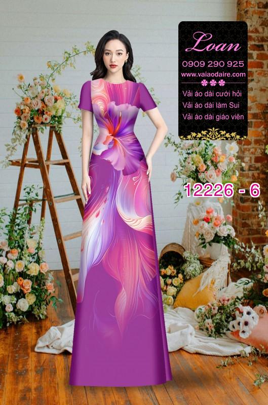 Vải áo dài in hoa 3D