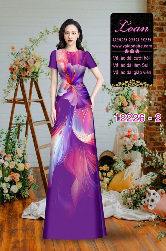 Vải áo dài in hoa 3D