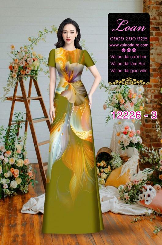 Vải áo dài in hoa 3D