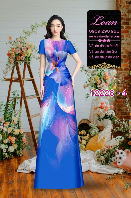 Vải áo dài in hoa 3D