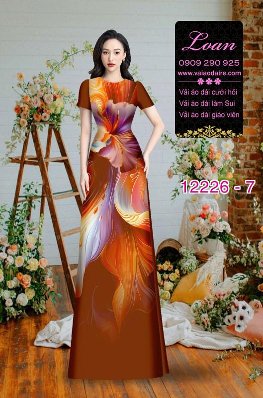 Vải áo dài in hoa 3D