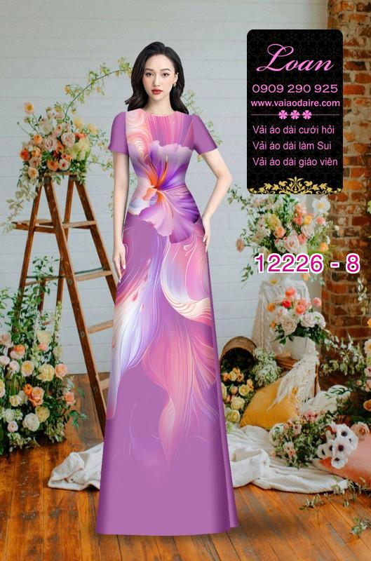 Vải áo dài in hoa 3D