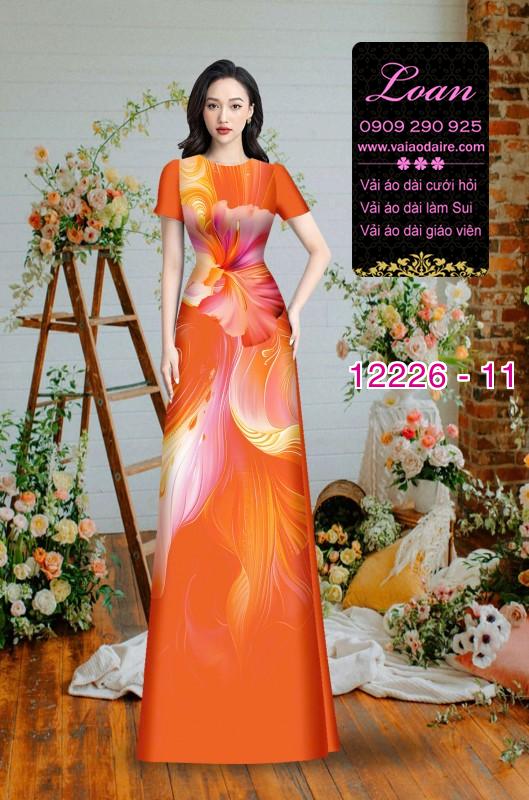 Vải áo dài in hoa 3D