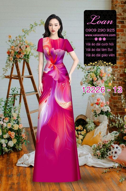 Vải áo dài in hoa 3D