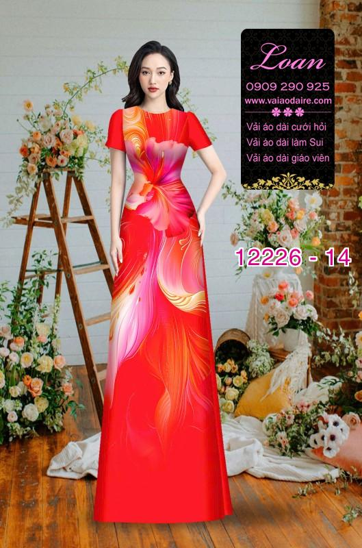 Vải áo dài in hoa 3D