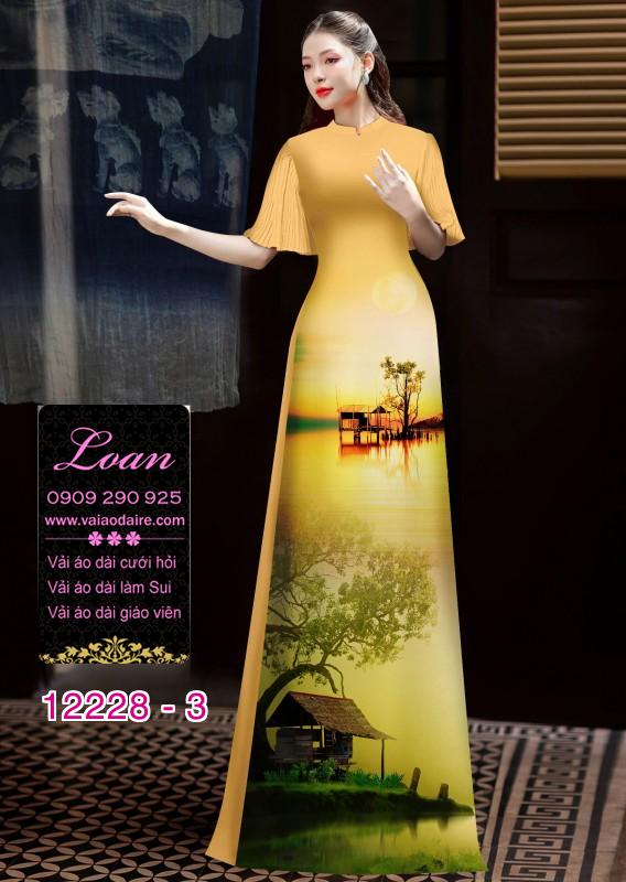 Vải áo dài in hoa 3D Vải áo dài in hoa 3D