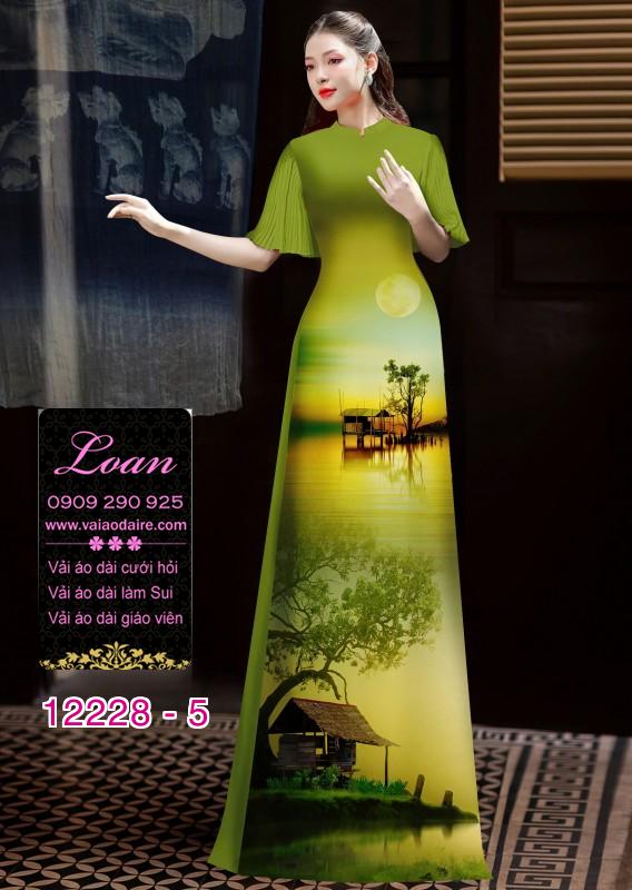 Vải áo dài in hoa 3D Vải áo dài in hoa 3D