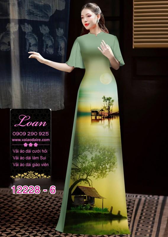 Vải áo dài in hoa 3D Vải áo dài in hoa 3D