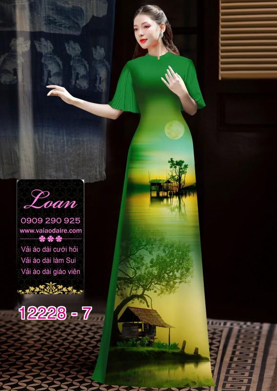 Vải áo dài in hoa 3D Vải áo dài in hoa 3D