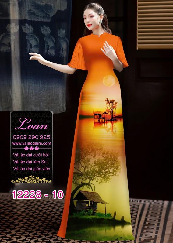 Vải áo dài in hoa 3D Vải áo dài in hoa 3D