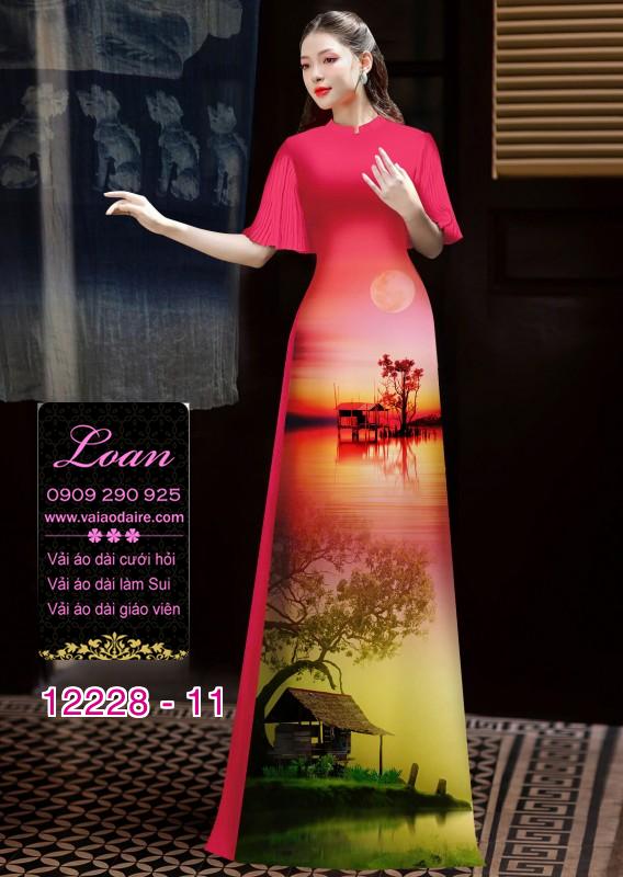 Vải áo dài in hoa 3D Vải áo dài in hoa 3D