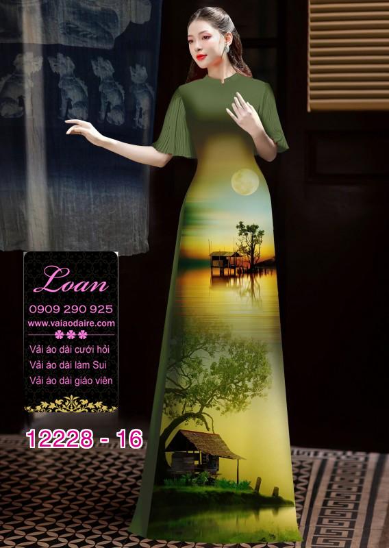 Vải áo dài in hoa 3D Vải áo dài in hoa 3D