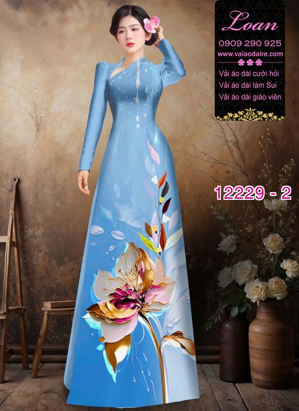 Vải áo dài hoa in 3D Vải áo dài hoa in 3D