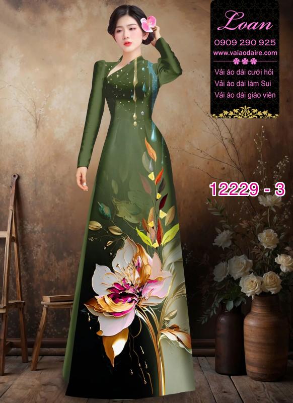 Vải áo dài hoa in 3D Vải áo dài hoa in 3D