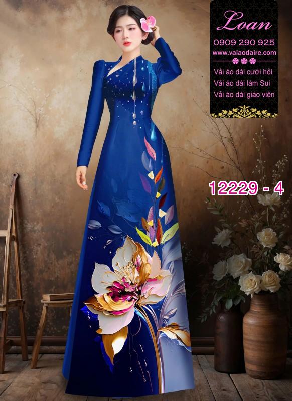 Vải áo dài hoa in 3D Vải áo dài hoa in 3D