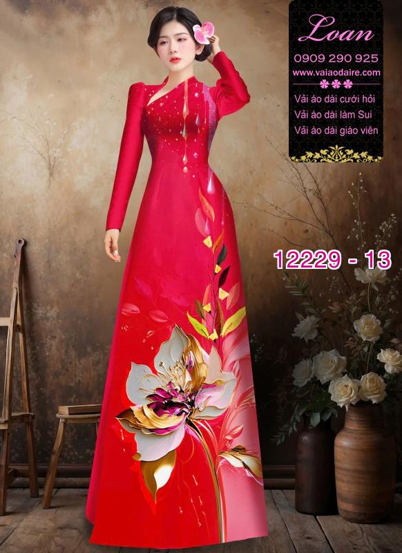 Vải áo dài hoa in 3D Vải áo dài hoa in 3D