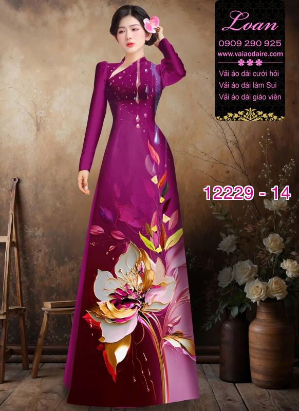 Vải áo dài hoa in 3D Vải áo dài hoa in 3D