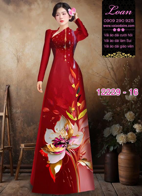 Vải áo dài hoa in 3D Vải áo dài hoa in 3D