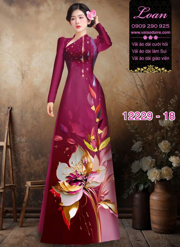 Vải áo dài hoa in 3D Vải áo dài hoa in 3D
