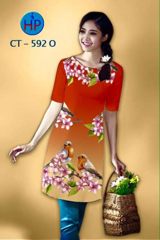 Vải áo dài Cách Tân hoa và Chim