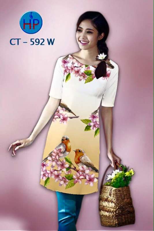 Vải áo dài Cách Tân hoa và Chim