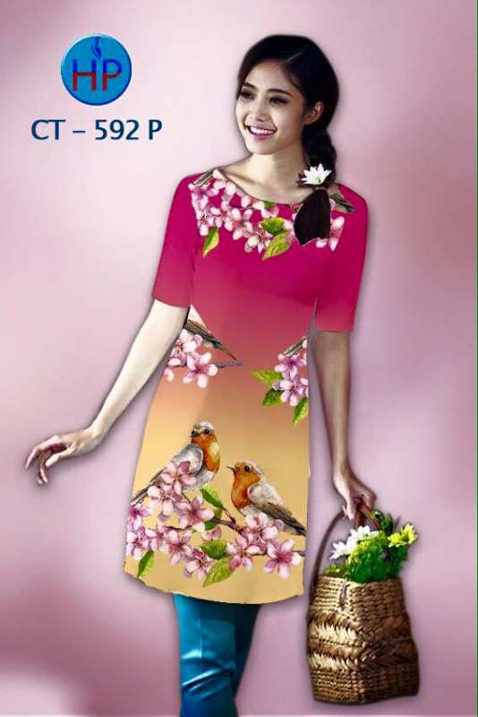 Vải áo dài Cách Tân hoa và Chim