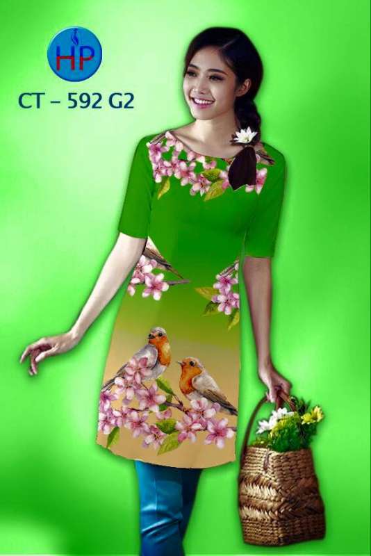 Vải áo dài Cách Tân hoa và Chim