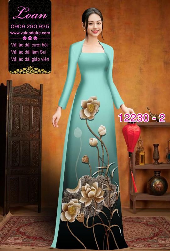 Vải áo dài hoa in 3D