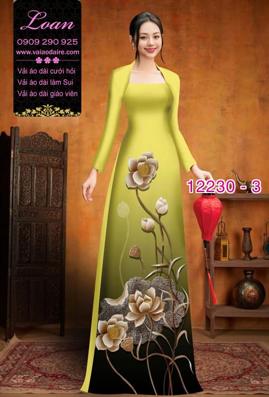 Vải áo dài hoa in 3D
