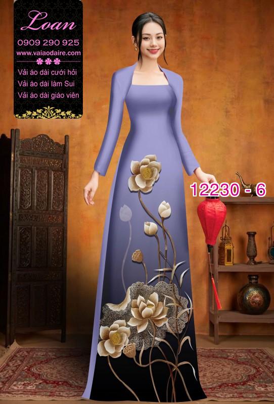 Vải áo dài hoa in 3D