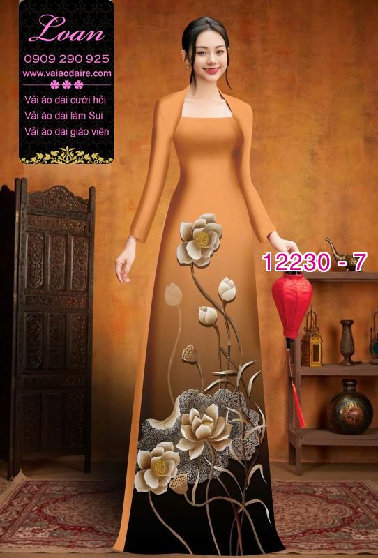 Vải áo dài hoa in 3D