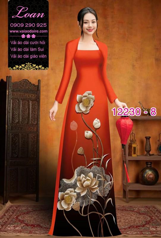 Vải áo dài hoa in 3D