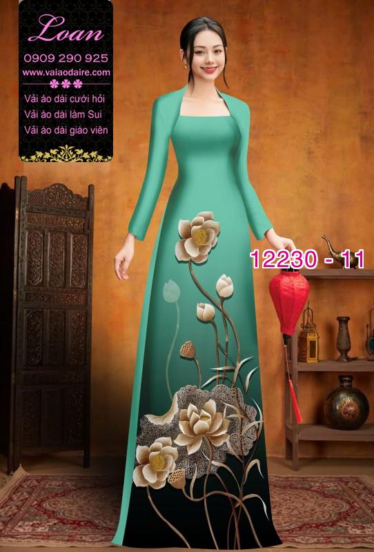 Vải áo dài hoa in 3D