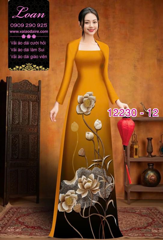 Vải áo dài hoa in 3D