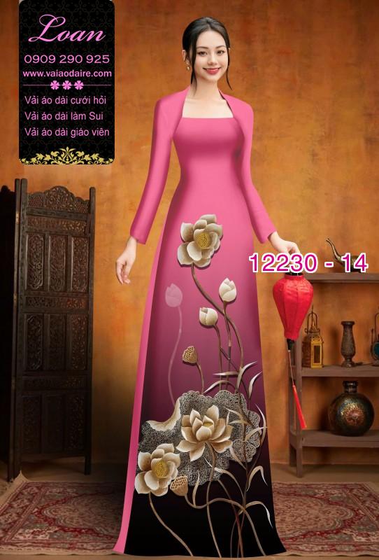 Vải áo dài hoa in 3D