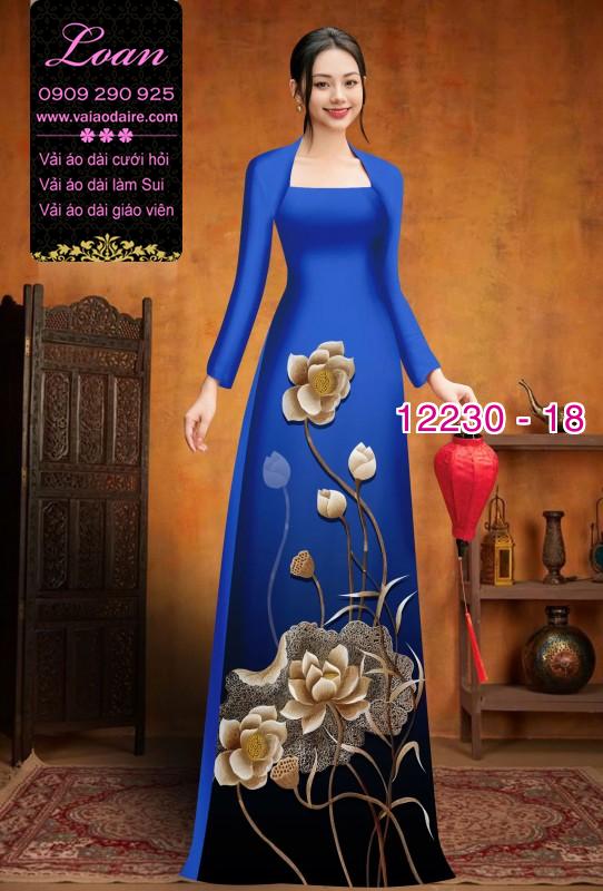 Vải áo dài hoa in 3D