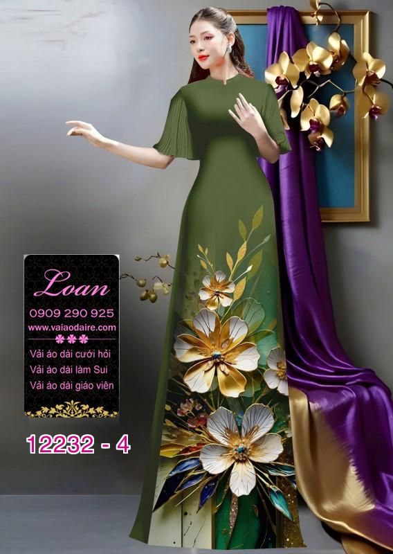Vải áo dài hoa in 3D