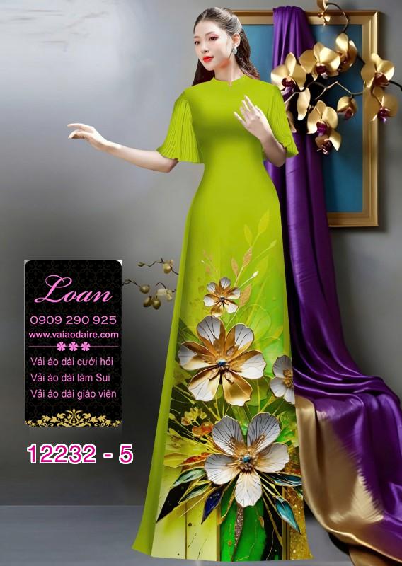 Vải áo dài hoa in 3D