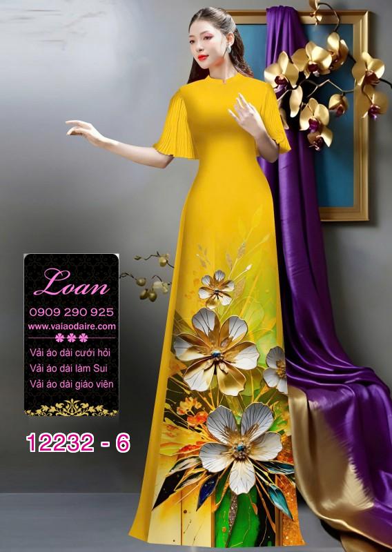 Vải áo dài hoa in 3D
