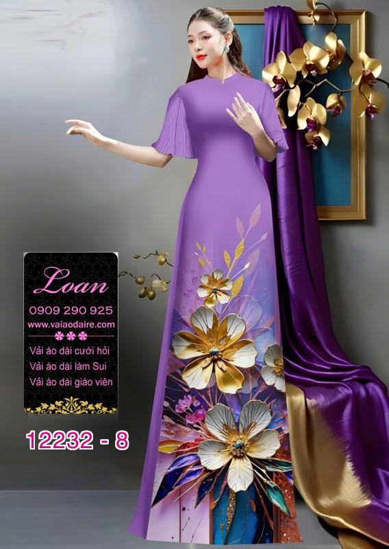 Vải áo dài hoa in 3D