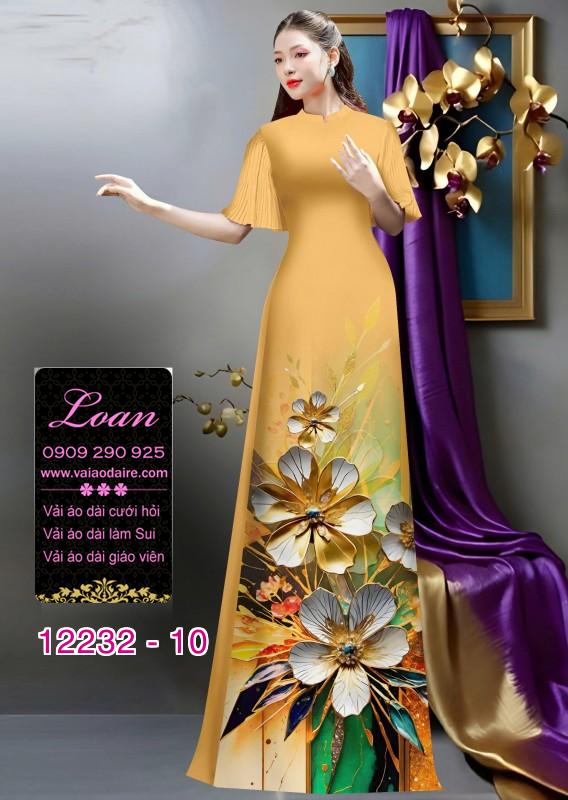 Vải áo dài hoa in 3D