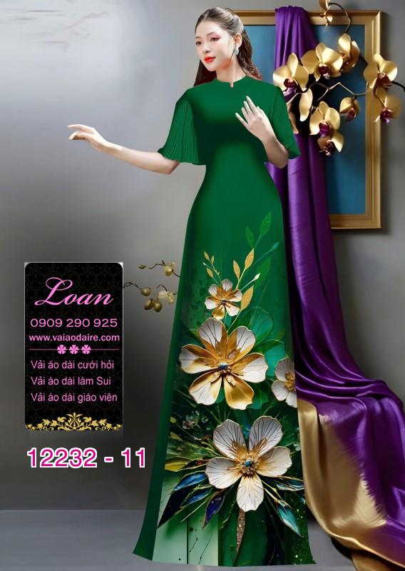 Vải áo dài hoa in 3D