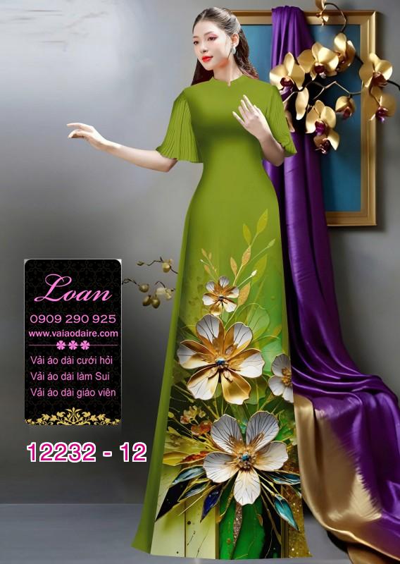Vải áo dài hoa in 3D