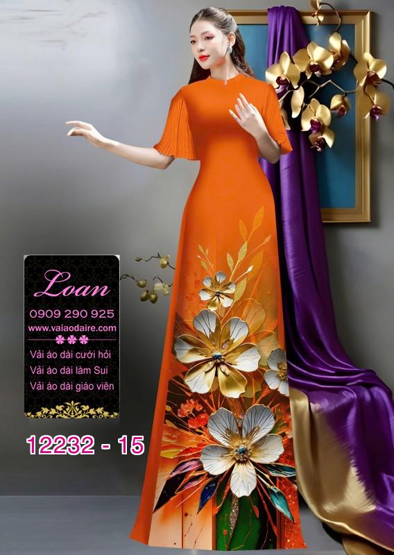 Vải áo dài hoa in 3D