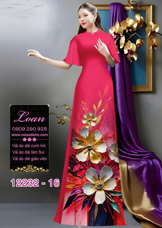 Vải áo dài hoa in 3D